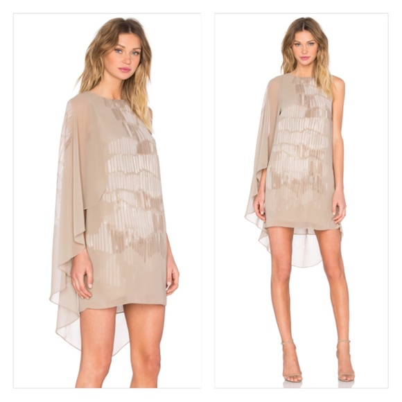 Halston Heritage Dresses & Skirts - Halston Heritage Asymmetrical Sleeve Mini Dress